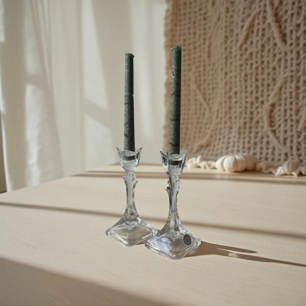Elegant Crystal Tulip Candle Holders